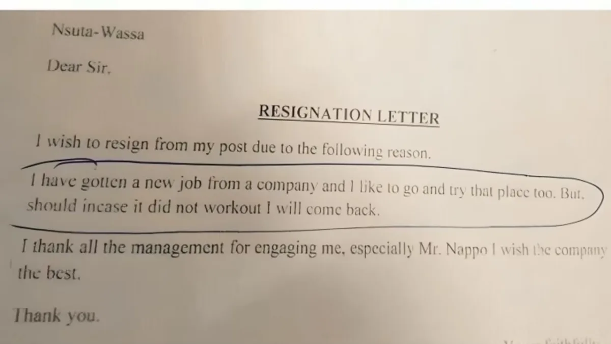 resignation letter