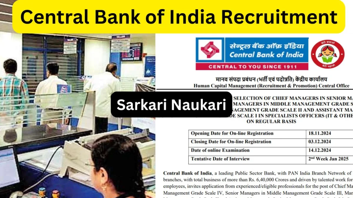 Central Bank of India Recruitment